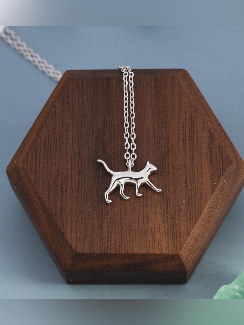 Silver cat necklace NEW